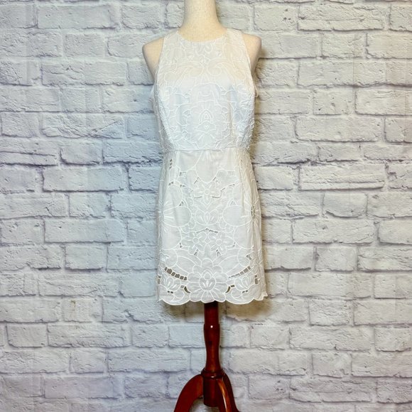 Milly White Floral Eyelet Mini Dress - Picture 1 of 5